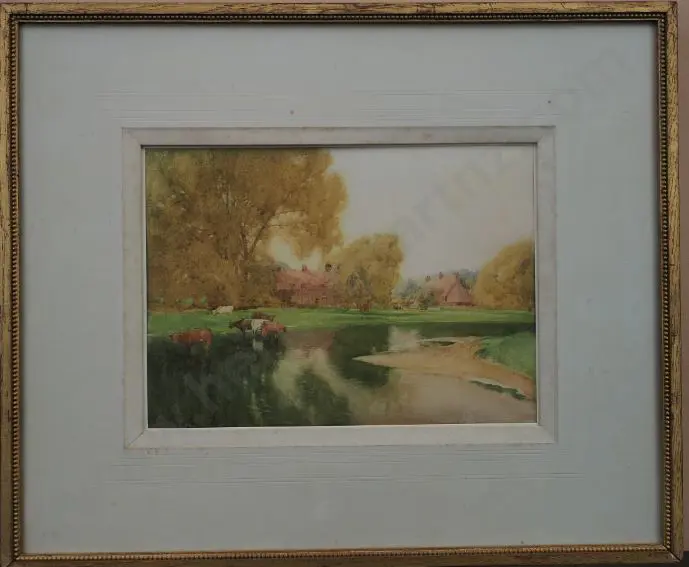 NORRIS, Hugh (1863-1942) - Cattle by the River Image 1++