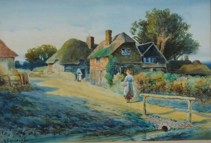 BANCROFT, H. (19th Cent.) - 19th Century English Village Image 1++