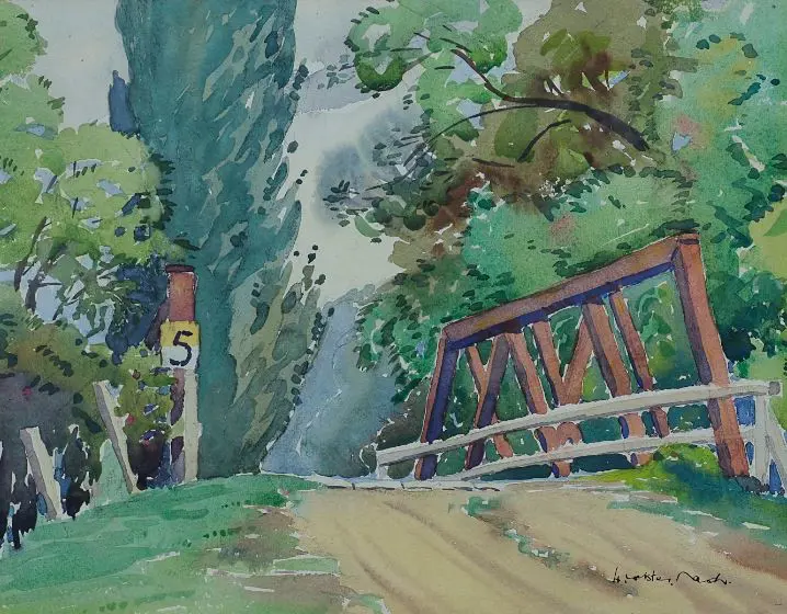 NASH, H. Webster (1898-1987) - Bridge, Upper Hutt Image 1++