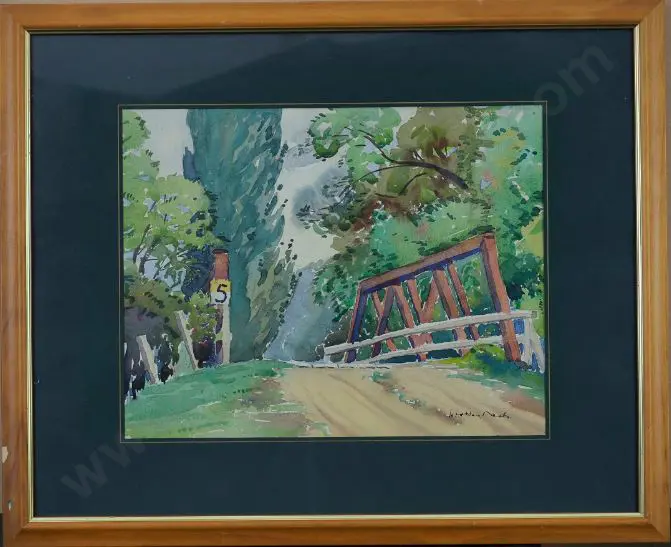 NASH, H. Webster (1898-1987) - Bridge, Upper Hutt Image 1++