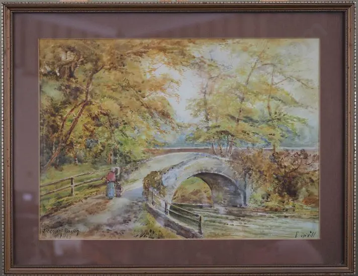 NEVILL, Edward (1813-1901) - Beggars at Bridge by Country Lane, Whitby - 19th Century Image 1++