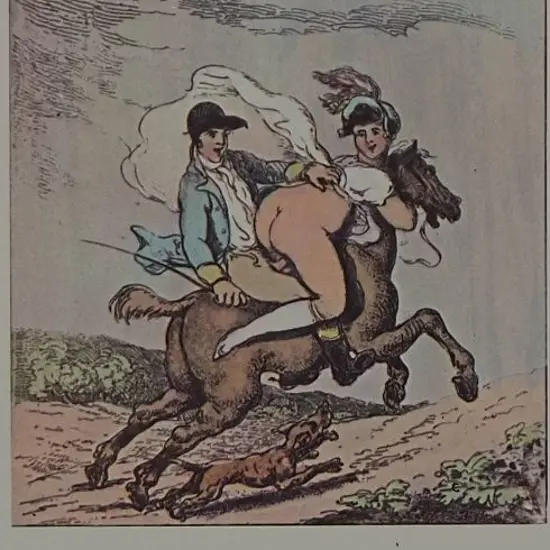 ROWLANDSON, Thomas (1756-1827) - The Gallop- 1960s Reprint of 18th Century Erotic Drawing