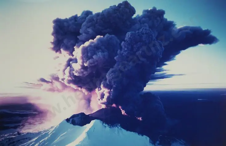 UNKNOWN Artist (A28) - Mount Ruapehu in Eruption Image 1++