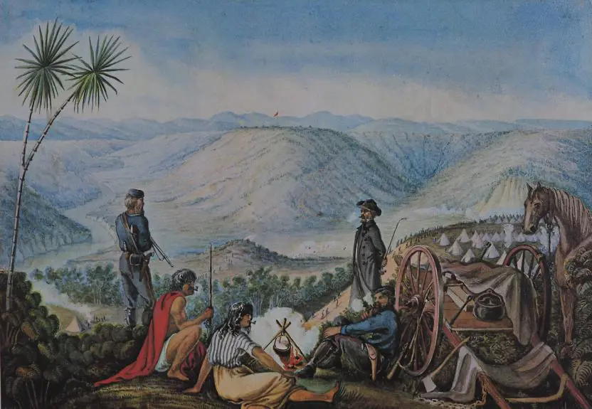 VON TEMPSKY, Gustavus Ferdinand (1828-1868) - Encampment of the Forest Rangers, Taranaki, January 1866 Image 1++