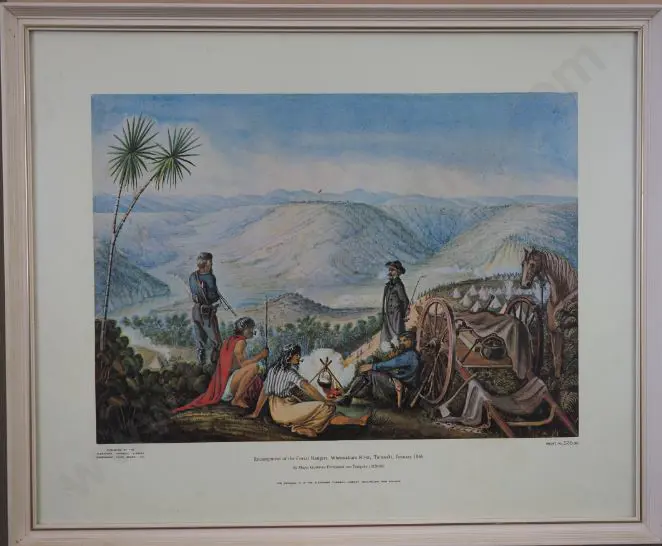 VON TEMPSKY, Gustavus Ferdinand (1828-1868) - Encampment of the Forest Rangers, Taranaki, January 1866 Image 1++