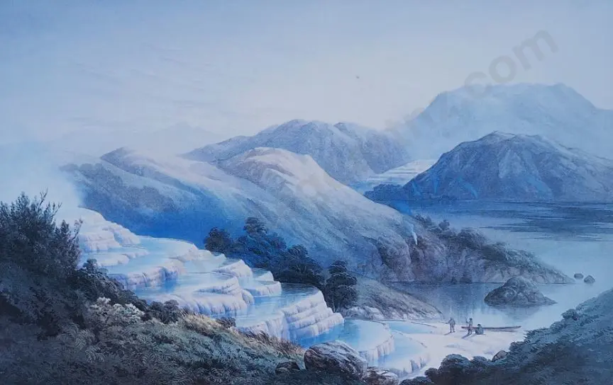 HOYTE, John Barr Clarke (1835-1913) - The Pink Terraces Image 1++