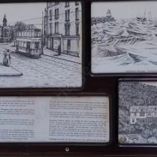 UNKNOWN - Whanganui - Montage of historic sketches of Wanganui and elsewhere