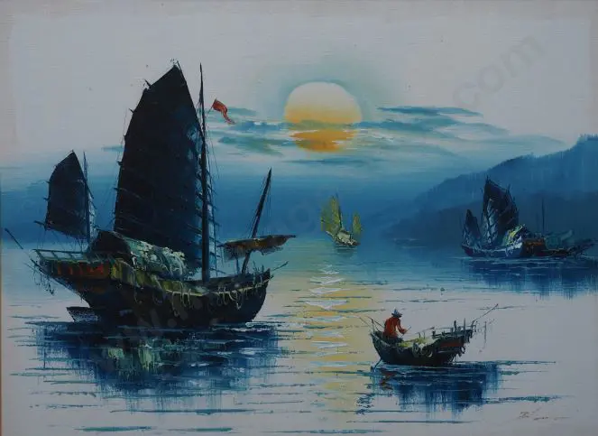 UNKNOWN Artist - Dhows in Harbour Image 1++