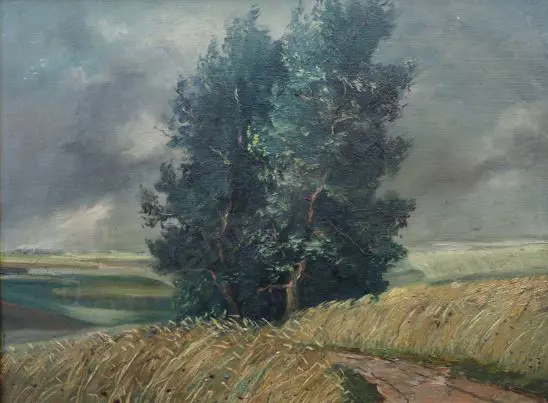 UNKNOWN Artist - Country Path with Trees Image 1++