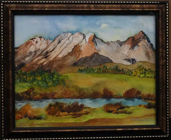 McDONALD, M - Mountain Scene with Stream Image 1++