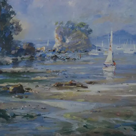 O’GORMAN, Lance (1940-) - Auckland Harbour with Yachts