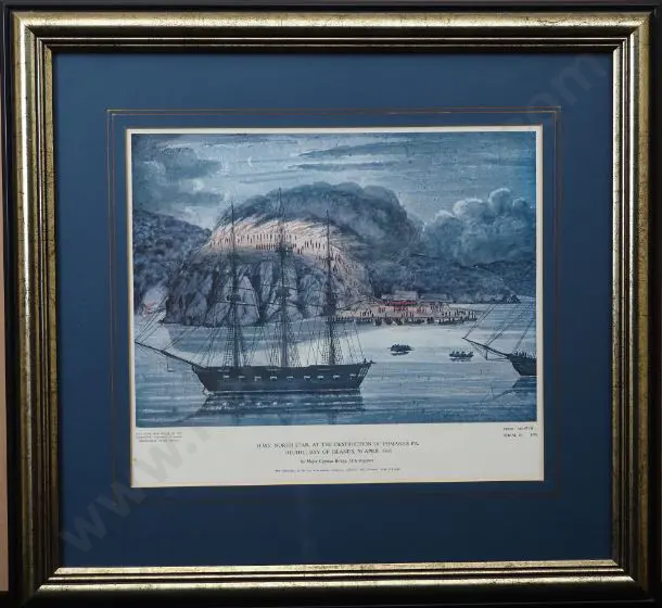 BRIDGE, Cyprian Bridge (1839-1934) -  Major  - HMS North Star at the Destruction of Pomare’s Pa (1845) Image 1++