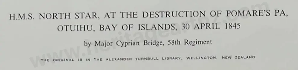 BRIDGE, Cyprian Bridge (1839-1934) -  Major  - HMS North Star at the Destruction of Pomare’s Pa (1845) Image 1++