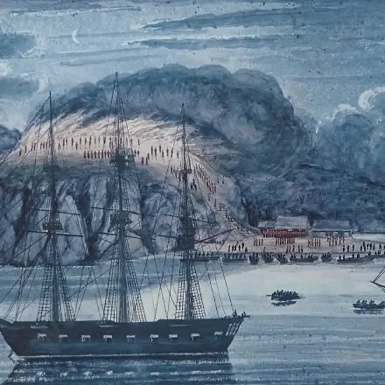 BRIDGE, Cyprian Bridge (1839-1934) -  Major  - HMS North Star at the Destruction of Pomare’s Pa (1845)