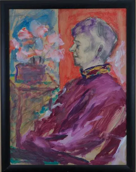 LINDSAY, Huia W. (1905-?) - Portrait of Woman  (Incomplete abstract on other side) Image 1++