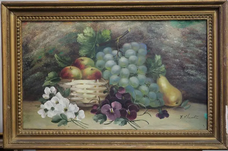 CHESTER, Evelyn (1875-1929) - Still Life with Grapes, Pear & Apples Image 1++