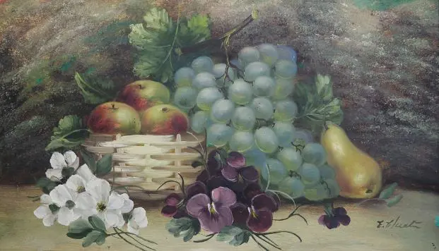 CHESTER, Evelyn (1875-1929) - Still Life with Grapes, Pear & Apples Image 1++