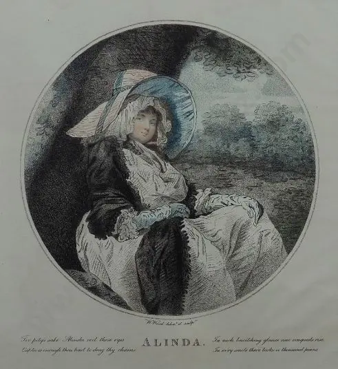 WARD, William (1766-1826) - Alinda Sitting by Tree  (Young Girl) Image 1++