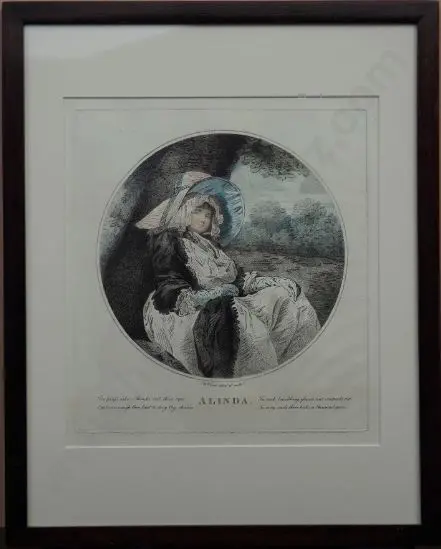 WARD, William (1766-1826) - Alinda Sitting by Tree  (Young Girl) Image 1++