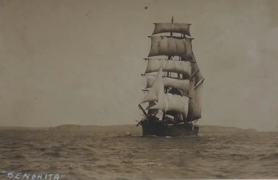 Sailing Ship 'Senorita' -  c.1890 - Unknown Photographer - A37 - 19th Century Sailing Ship 'Senorita' -  c.1890 Image 1++