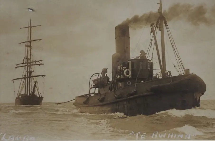 Sailing Ship 'Laura' -  c.1890 - Unknown Photographer - A39 - 19th Century Sailing Ship 'Laura' under tow -  c.1890 Image 1++