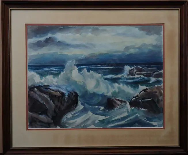 STEER, Roy Aston (1908-1982) - Waves on Rocks Image 1++