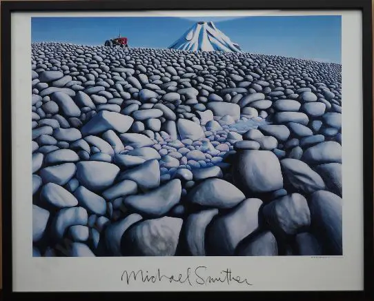 SMITHER, Michael (1939-) - Mount Egmont with Beach Pebbles Image 1++