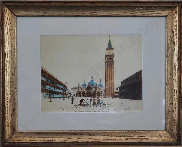 UNKNOWN Photographer (A43) - VENICE - Pair of Handcoloured Early 20th Century  Photos Image 1++