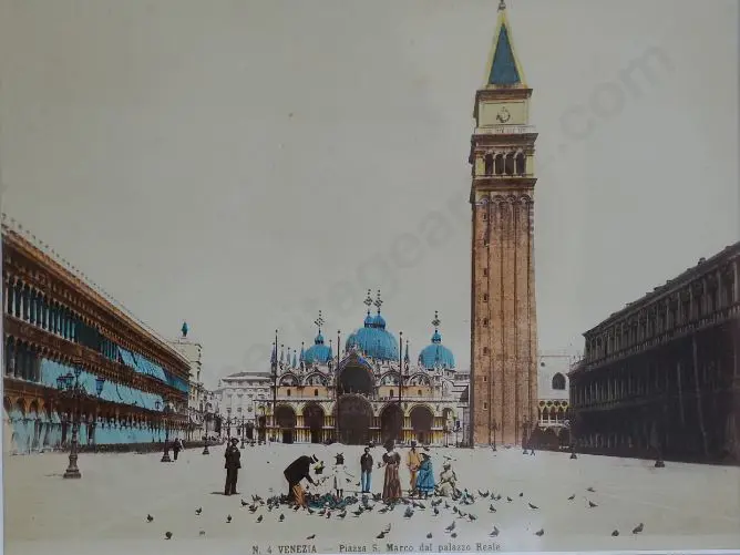UNKNOWN Photographer (A43) - VENICE - Pair of Handcoloured Early 20th Century  Photos Image 1++