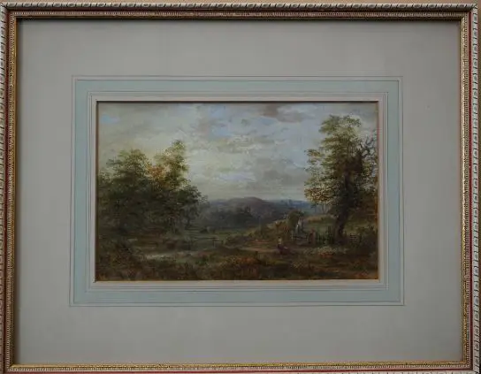 CARTER, E.F. (19th Cent.) - Country Scene with Children at Farm Gate Image 1++