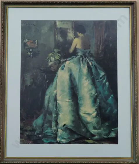 PADNA (20th Cent.) - Lady in Blue Evening Dress Image 1++