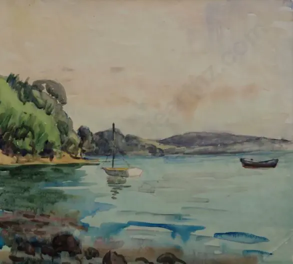 WRIGHT, Frances (1877-1964) - Yacht & Dinghy Image 1++