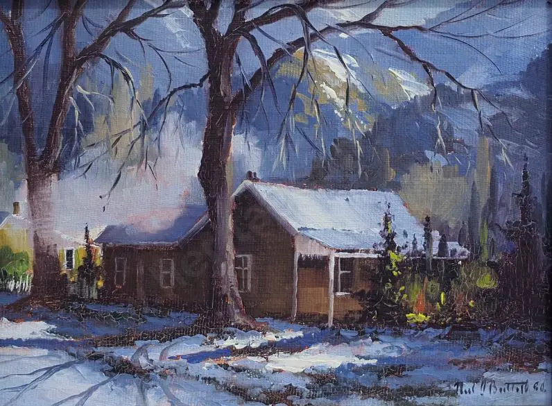 BARTLETT, Neil J. (Active 1970s-90s) - Cottages at Arrowtown - 1984 Image 1++