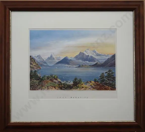 BARRAUD, Charles Decimus (1822-1897) - Lake Wakatipu Image 1++