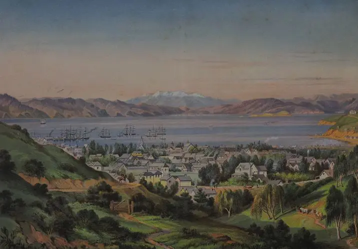 BARRAUD, Charles Decimus (1822-1897) - Wellington Harbour Image 1++