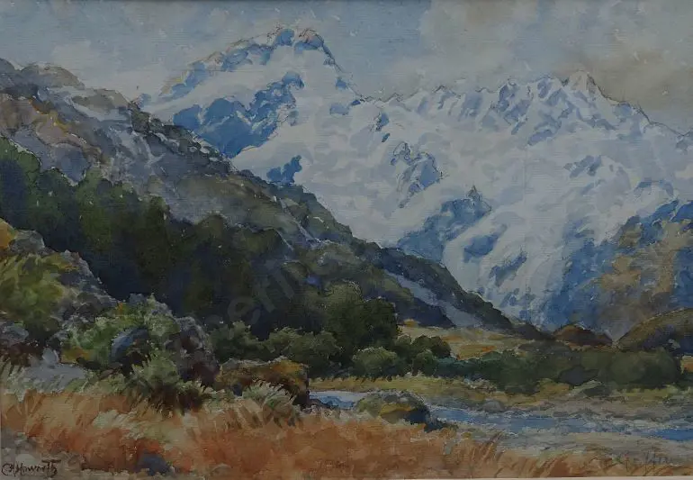 HOWARTH, Charles Henry (1856-1945) - Southern Alps with Running Stream Image 1++