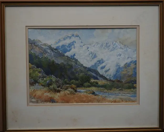 HOWARTH, Charles Henry (1856-1945) - Southern Alps with Running Stream Image 1++