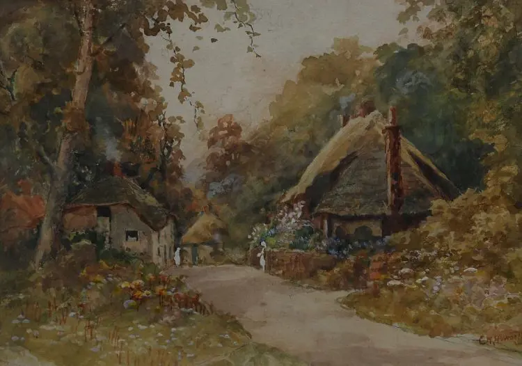HOWARTH, Charles Henry (1856-1945) - Cottages in Essex Image 1++