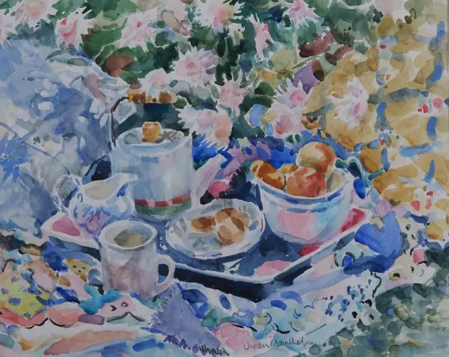 MANTHEL-FRENCH, Vivian (1938-) - Tea in the Garden Image 1++