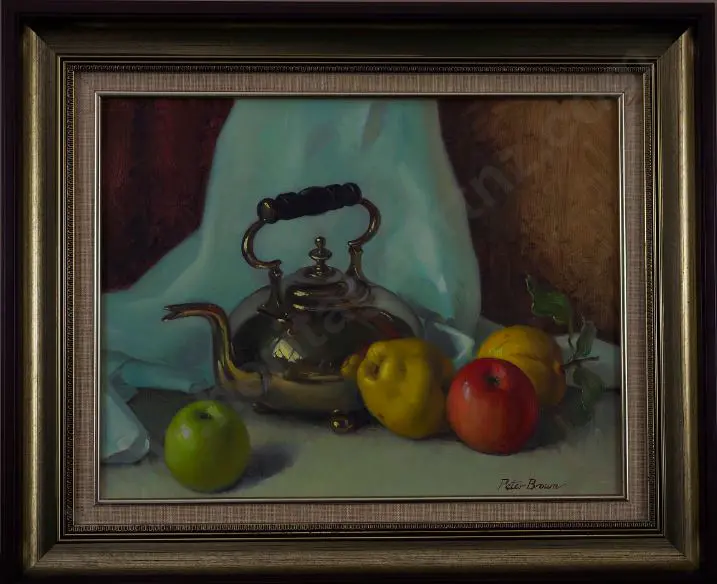 BROWN, Peter (1921-2005) - Still Life - The Brass Teapot Image 1++