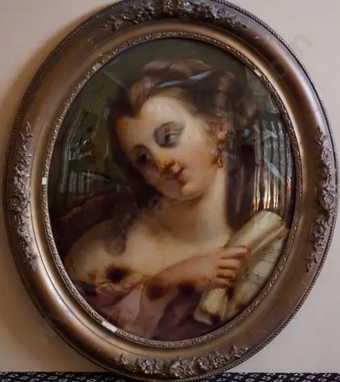 UNKNOWN Artist - English Beauty on Convex Glass Image 1++