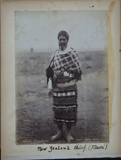 BURTON BROS (19th Cent.) - Te Rangi Tuataka - Great Mokau Chief: second photo two samoans Rango and Pangi Image 1++