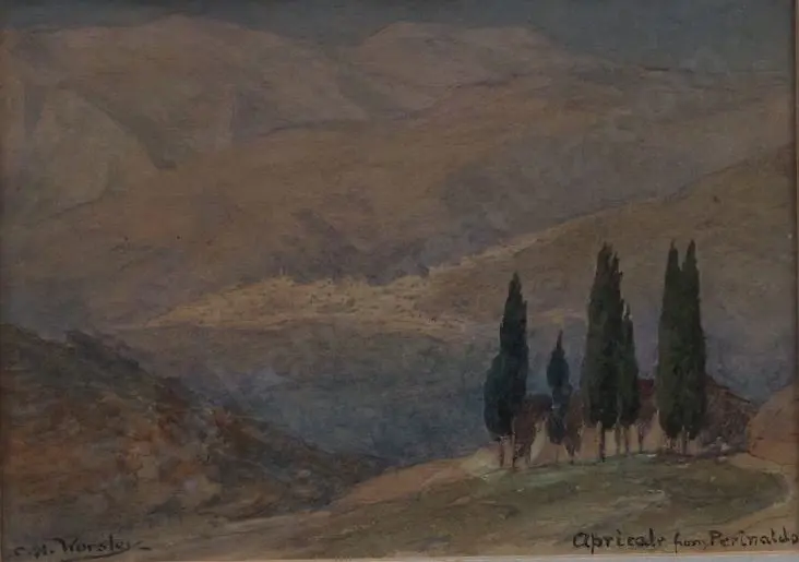 WORSLEY, Charles Nathaniel (1862-1923) - Apricale from Perinaldo Image 1++