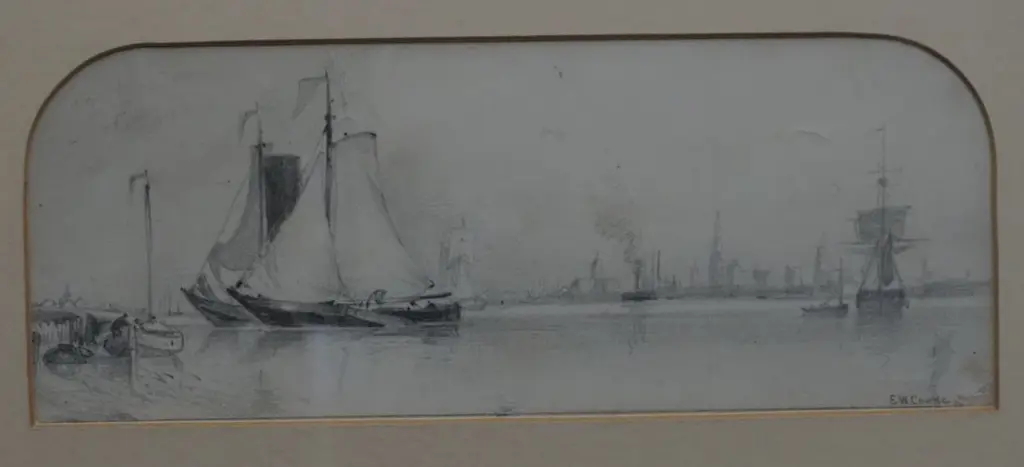 COOKE, Edward William RA (1811-1880) - Sailing ships in Harbour Image 1++