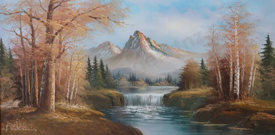 ANTONIO - Mountain Scene, River and Falls Image 1++