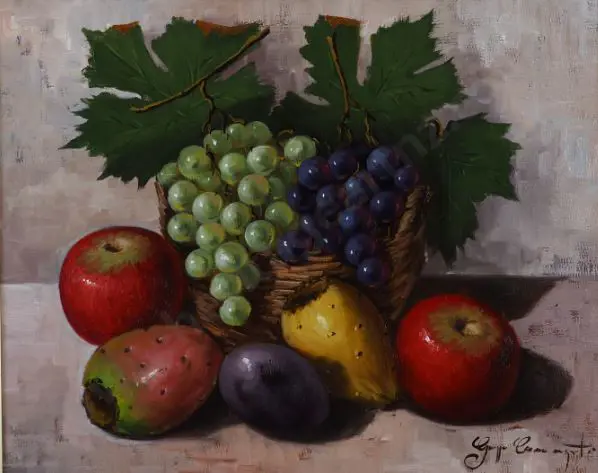 CACCIAPOUTI, Giuseppe (1969-) - Still Life - Grapes and Mango Image 1++