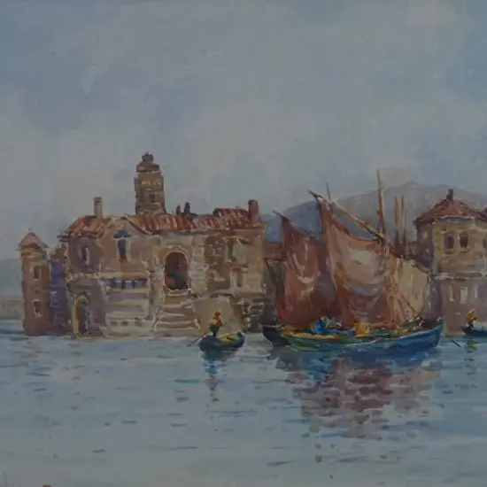 FLETCHER, Blythe (1890-1949) - Venetian Waters with Gondola