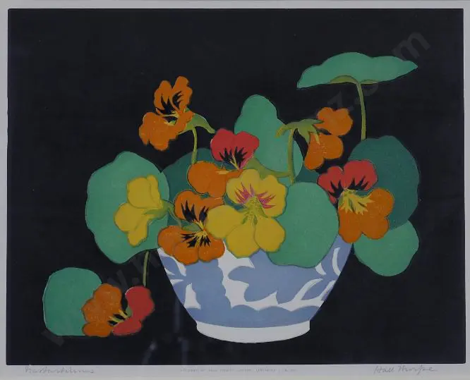 HALL-THORPE John (1874-1947) - Nasturtiums Image 1++