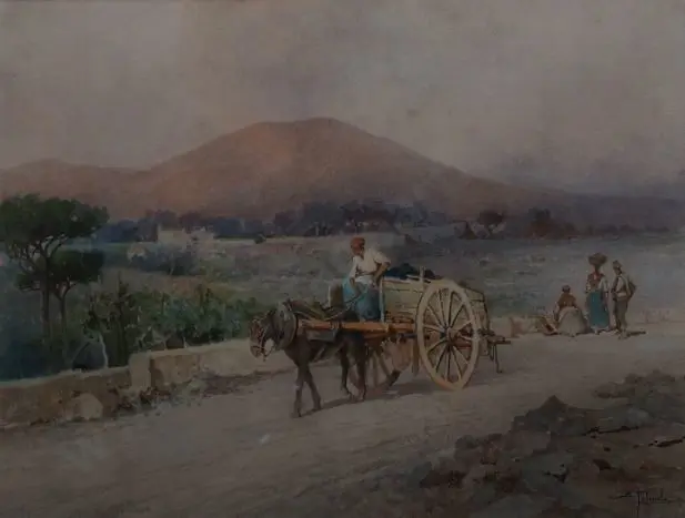 PETRUOLO, Salvatore (1857-1942) - Going to Market on the Naples Road Image 1++