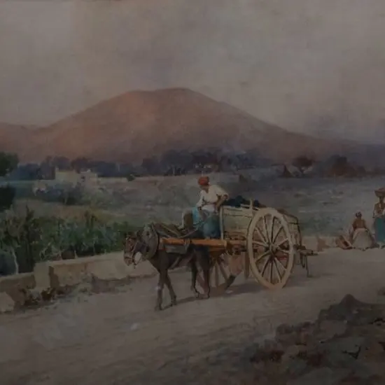 PETRUOLO, Salvatore (1857-1942) - Going to Market on the Naples Road